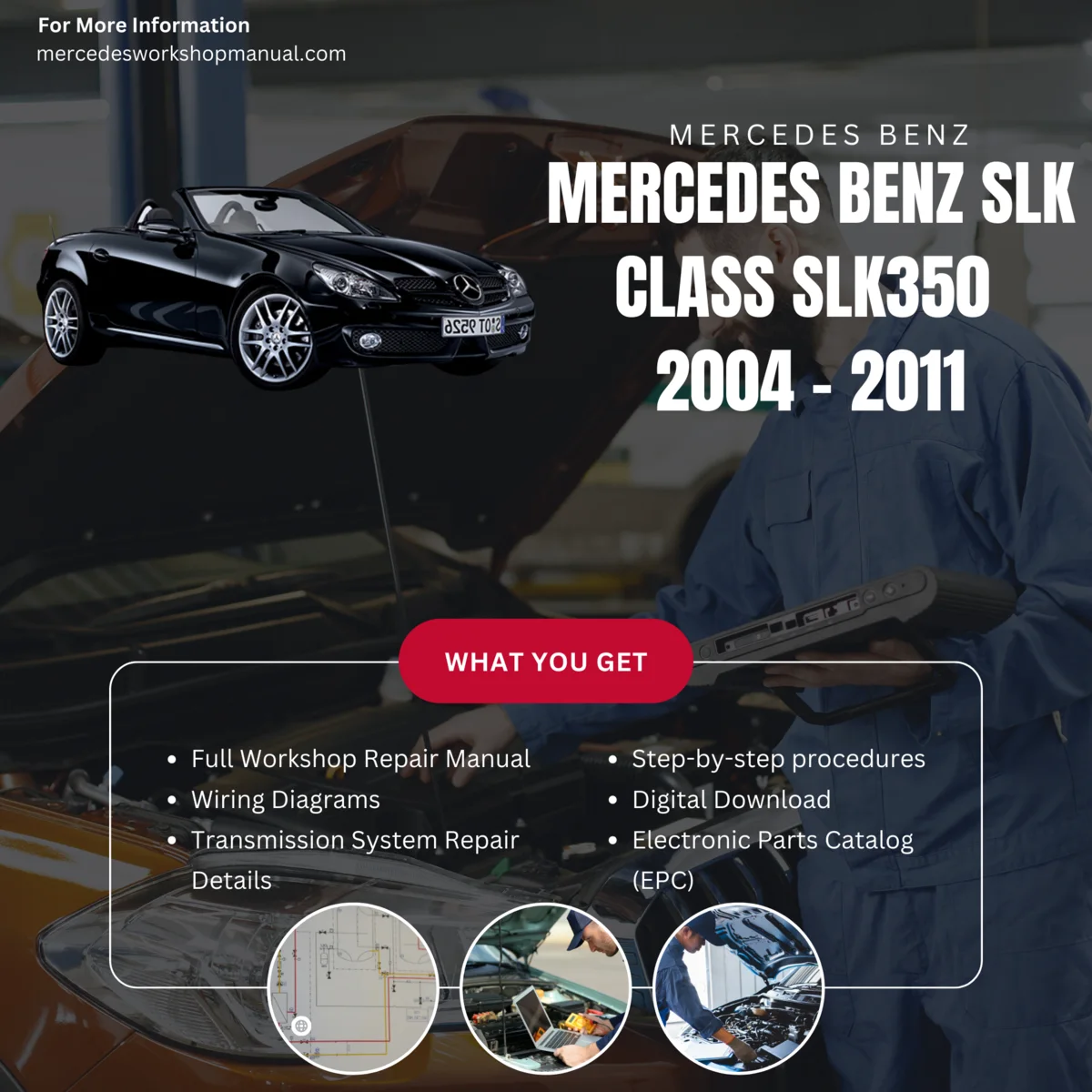 Mercedes-Benz SLK-Class SLK350 2004-2011 Workshop Manual Cover