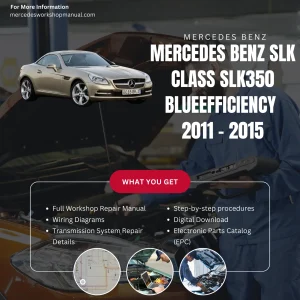 Mercedes-Benz SLK-Class SLK350 BlueEfficiency 2011-2015 Workshop Manual Cover