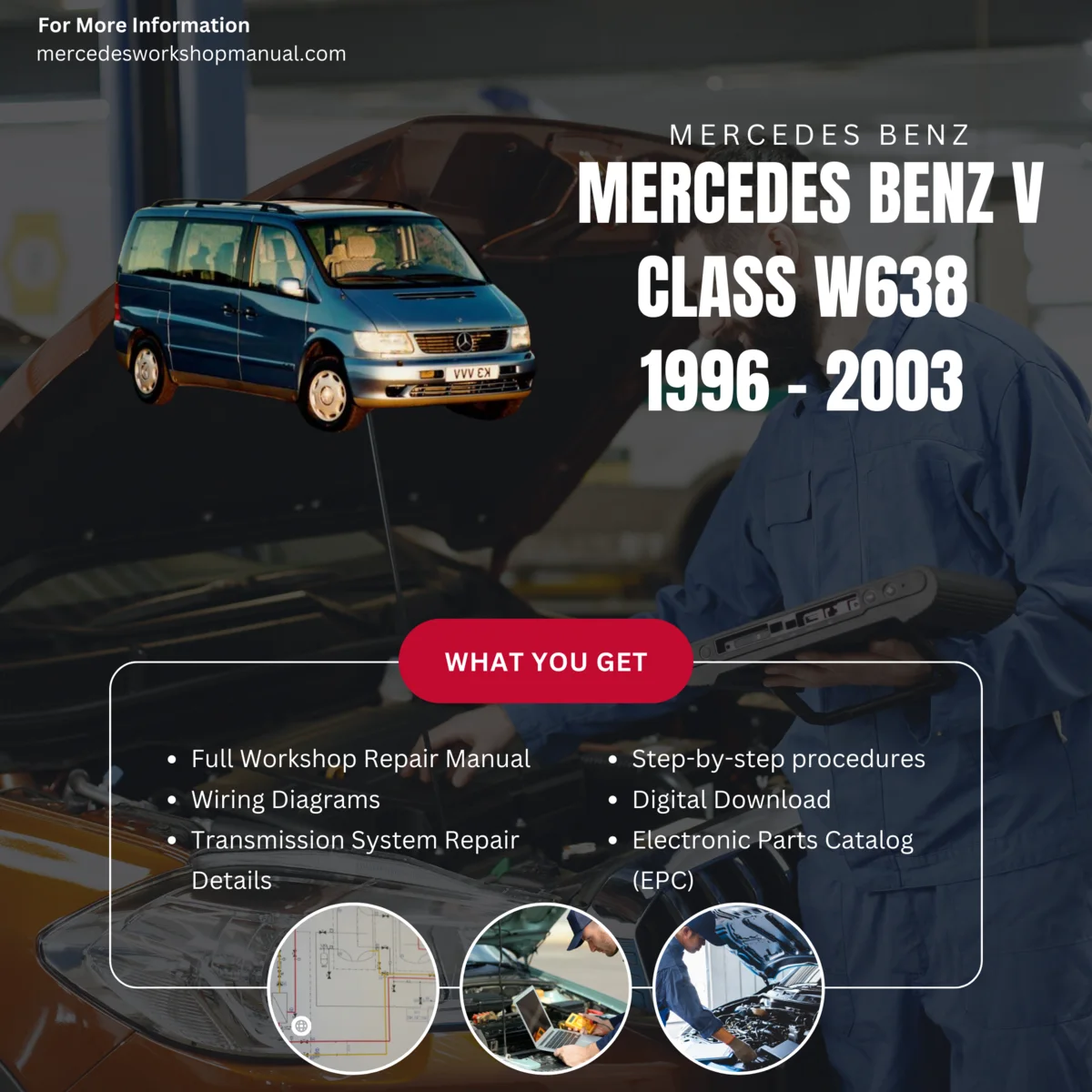 Mercedes-Benz V-Class W638 1996-2003 Workshop Manual Cover