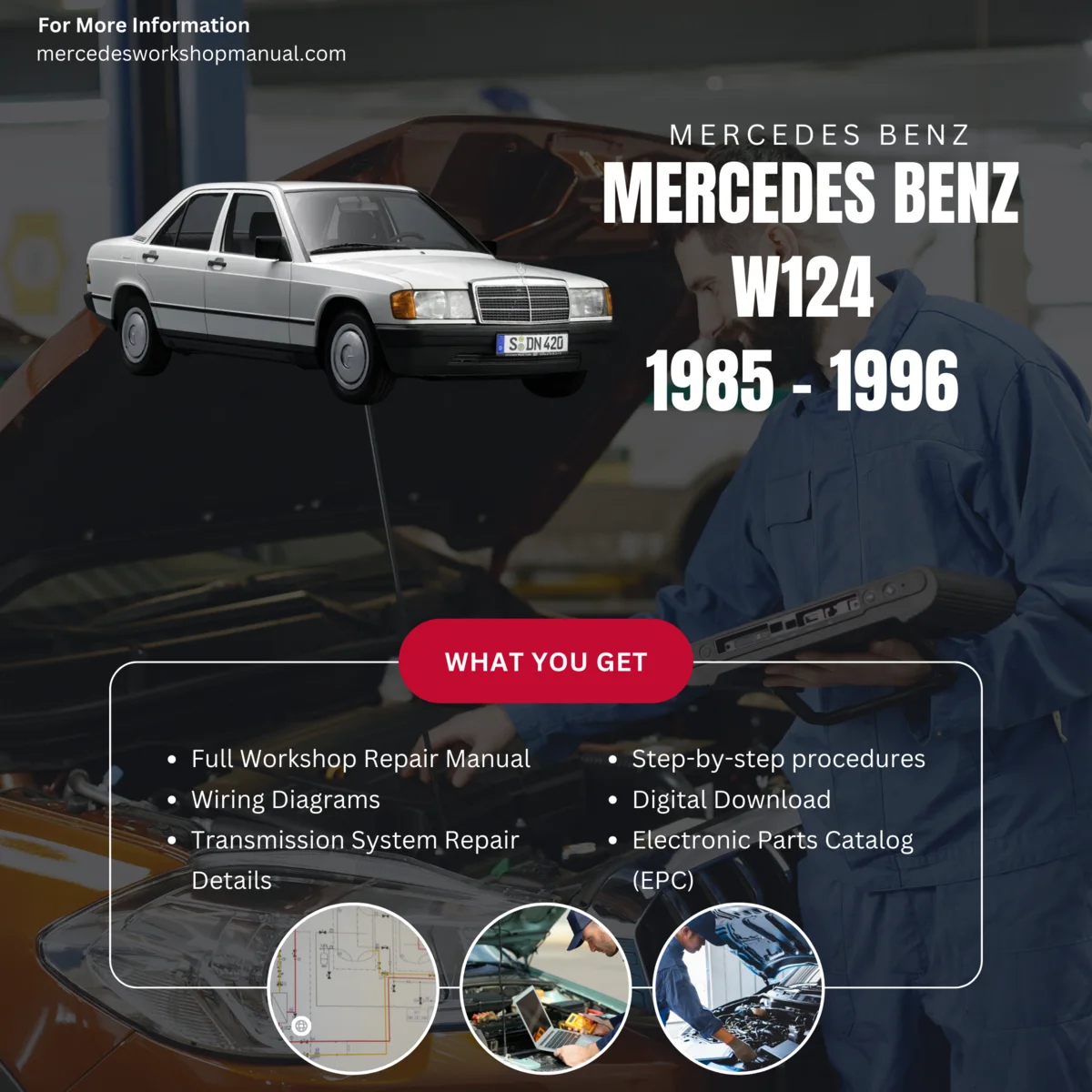 Mercedes-Benz W124 E-Class 1985-1996 Workshop Manual Cover