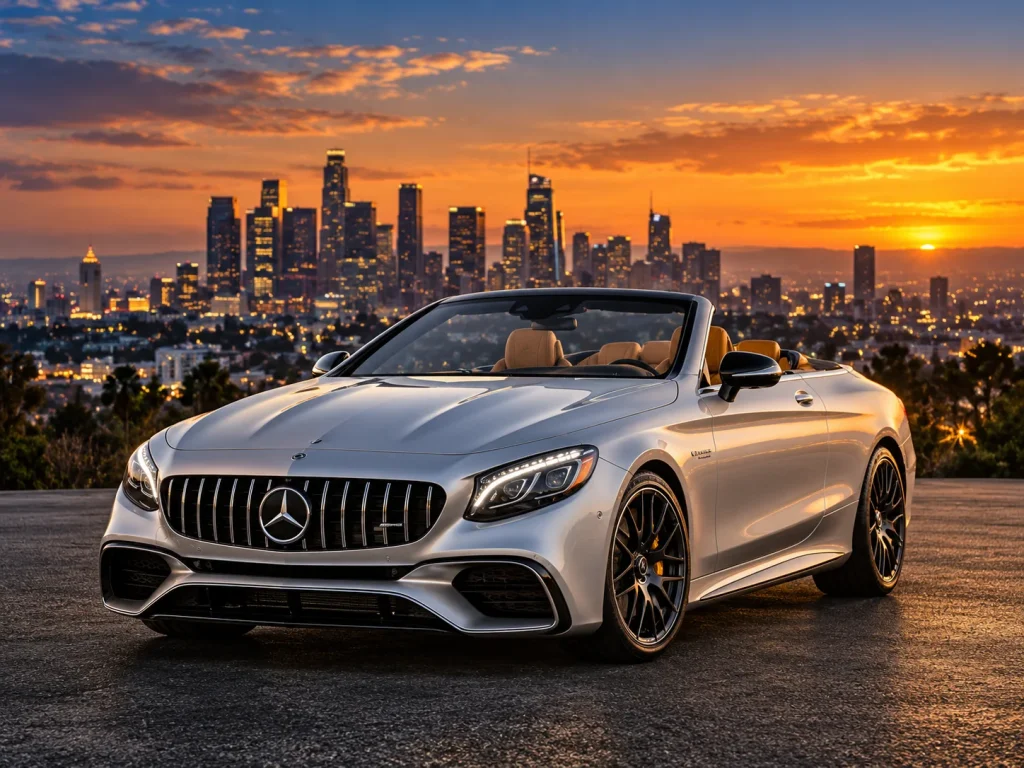 Mercedes-Benz cabriolet at sunset, workshop and repair manuals